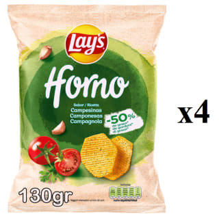 4 Bolsas de 130g de Lay's Horno Campesinas por 4.74€