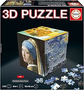 3D Puzzle Arte con Forma de Cubo de 216 Piezas en Total marca Educa por 9.50€