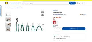PARKSIDE® Tangenset 5-delig voor €7,99