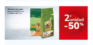 Segunda Unidad al -50% en Comida Mascotas desde Carrefour.