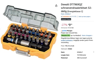 DeWALT DT7969 32-delige Bitset in Casette voor €9,55 bij Amazon