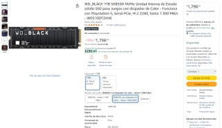 SSD WD_BLACK 1TB NVMe por $1,796 | Oferta Amazon
