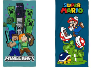 Serviette de plage enfant Super Mario ou Minecraft à 8,99€