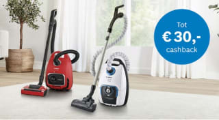 Tot € 30,- cashback op actiemodellen Bosch Stofzuigers met zak