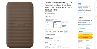 Intenso TX500 Externe SSD voor €197