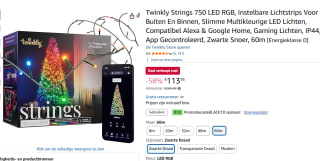 Twinkly Strings 750 LED RGB voor €103,95 dmv code bij Amazon