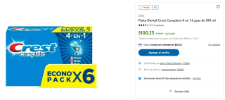 Pasta Dental Crest 6x100ml por $100 | Sam's Club