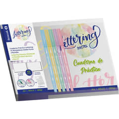 Bismark Set Lettering Pastel A4+ con 5 Rotus Doble Punta y Plantilla Creativa a 0.99€