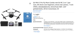 DJI Mini 5 Pro Fly More Combo met DJI RC 2 en 1 jaar Care voor €1.149 bij Amazon