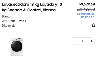 Lavasecadora Samsung 18kg por $9,530 | EcoRenueva