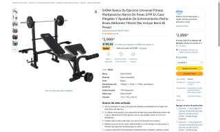 Banco de Ejercicio Multiposición por $1,704 | Amazon (NU)