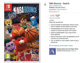 NBA Bounce - Nintendo Switch voor €12,99 bij Amazon