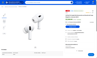 AirPods Pro 2da Gen USB-C Blanco por $3,599 | Walmart
