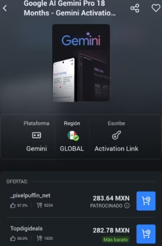 18 Meses de Google Al Gemini Pro por $288 | G2A