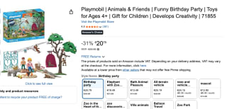 Playmobil Animals & Friends Fête d'anniversaire Amusante 71855 voor €20,79 bij Amazon