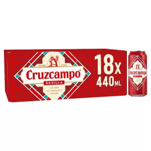 Cruzcampo Sevilla Lager Beer 4.4% ABV – 18 x 440ml cans for £10 at ASDA. Multi-pack