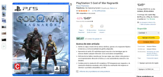 God of War Ragnarök PS5 por $649 | Oferta Amazon