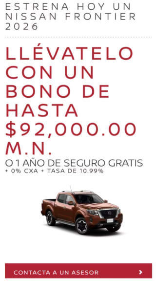 Nissan Frontier 2026 por solo $410,000