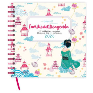 17-maands Familienotitieagenda 6-persoons Geisha (harde kaft) 2025 – 2026 voor €4,04