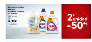 Segunda Unidad al-50% en productos para el cuidado de la ropa en Carrefour