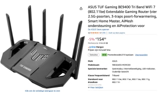 ASUS TUF Gaming BE9400 Tri Band WiFi 7 voor €144,99 dmv code bij Amazon