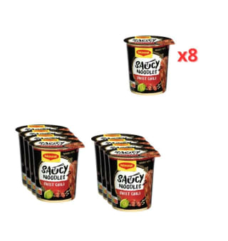 Pack 8×75gr Maggi Noodles Saucy sweet Chili por 2.99€.