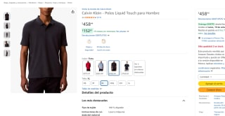 Calvin Klein Liquid Touch polo para hombre XL por $458 en Amazon