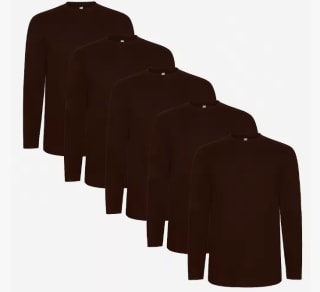 Pack 5 Camisetas Algodón Manga Larga Unisex Roly Extreme por 12.12€