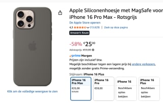 Apple Silicone hoesje iPhone 16 Pro Max met MagSafe voor €25 bij Amazon