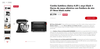 Combo Batidora 4.25L + Horno Eléctrico con Freidora en $7,179 | KitchenAid