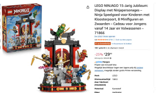 LEGO NINJAGO - 15-Jarig Jubileum: Display met Ninjapersonages voor €29,99 bij Amazon