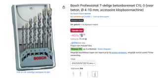 BOSCH Betonborenset CYL-3, 7-delig voor €8,12 bij Amazon