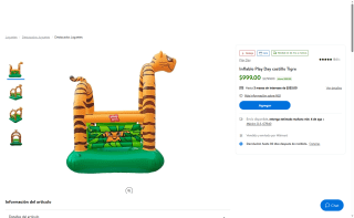 Inflable Play Day castillo Tigre por $999 | Oferta Walmart