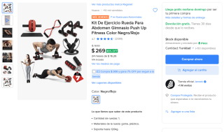 Kit Rueda Abdominal para Ejercicio por $269 en Mercado Libre