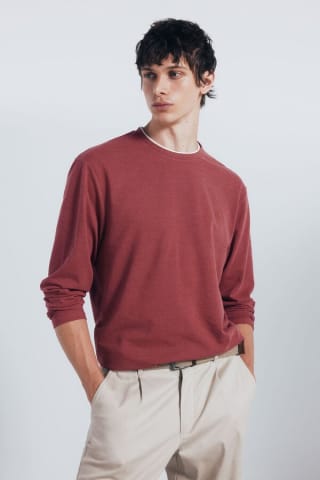 Camiseta de manga larga con doble melange para Hombre Springfield por 3.59€