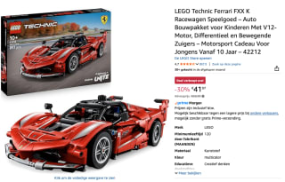 LEGO TECHNIC 42212 Ferrari FXX K voor €41,97 bij Amazon