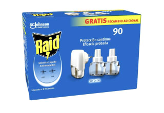 Raid eléctrico anti mosquitos comunes y tigre 90 noches con aplicador y 2 recambios