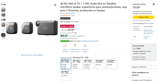Micrófono Lavalier DJI Mic Mini por $919 | Amazon