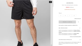 Short de Entrenamiento Adidas por $359 | Oferta El Palacio de Hierro
