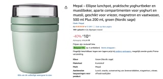 Mepal Lunchpot - 500 + 200 ml - Yoghurt en Muesli beker to go voor €10,16 bij Amazon