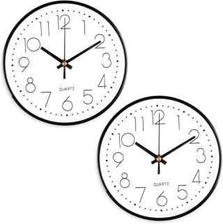 CIMOYBAI 2 Relojes de Pared Redondos de Cuarzo 20 cm Blanco por 8,29€