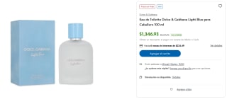 Perfume Dolce & Gabbana Light Blue 100ml por $1,347 en Sam's Club