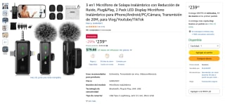 Micrófono Solapa Inalámbrico 3 en 1 por $239 | Amazon