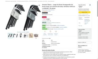 Juego llaves hexagonales 26 piezas por $235 | Oferta Amazon