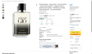 Armani Beauty Acqua di Giò EDP 3.3oz por $1,899 | Amazon