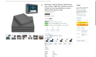 Juego Sábanas Bluelander King por $289 | Oferta Amazon