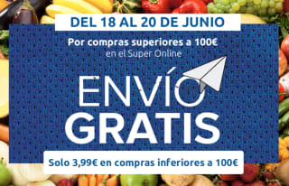 Carrefour supermercado envío gratis en pedidos superiores a 100€ del 18 al 20 Junio