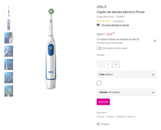 Cepillo de Dientes Eléctrico Oral B por $375 | Oferta Liverpool
