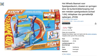 Hot Wheels Sprong door de Spiraal Trackset met Auto voor €15,24 bij Amazon