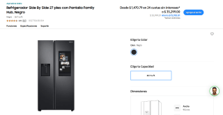 Refrigerador Samsung 27 pies + Aspiradora por $24,144
